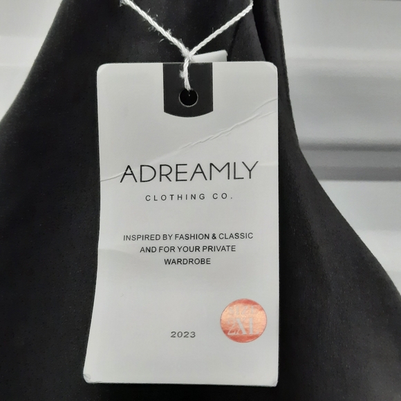 Adreamly Tank Top Bodysuit Women's Plus Size XXL Black Scoop Neck Stretch - Picture 8 of 9